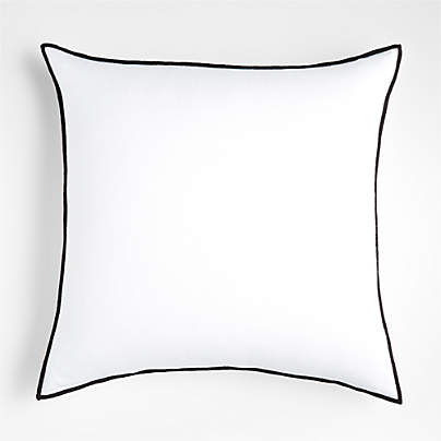 White 23"x23" Merrow Stitch Organic Cotton Throw Pillow Cover