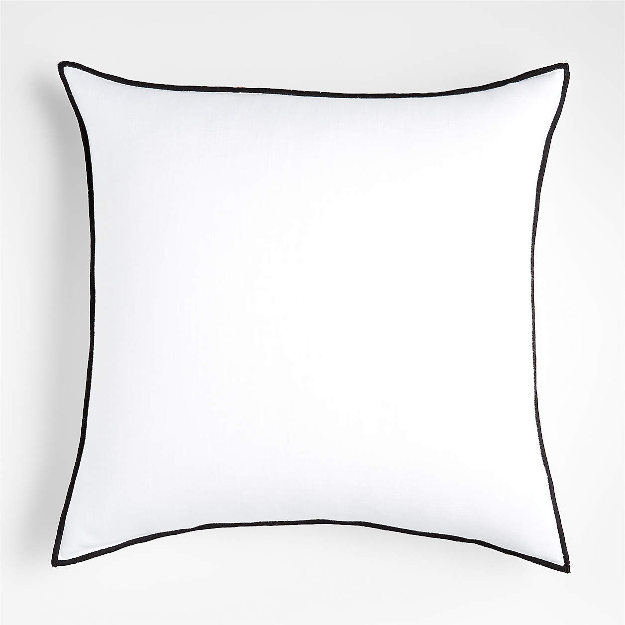 White 23"x23" Merrow Stitch Organic Cotton Throw Pillow Cover + Reviews Crate & Barrel