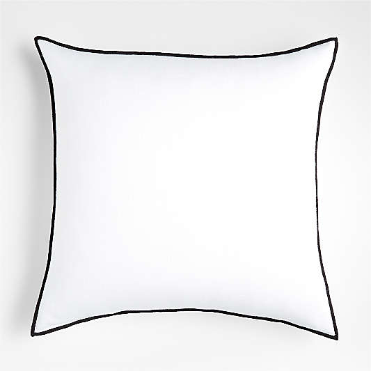 White 23"x23" Merrow Stitch Organic Cotton Throw Pillow