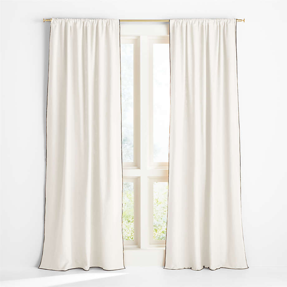 Ori Cream Cotton Window Curtain Panel 44"x63"