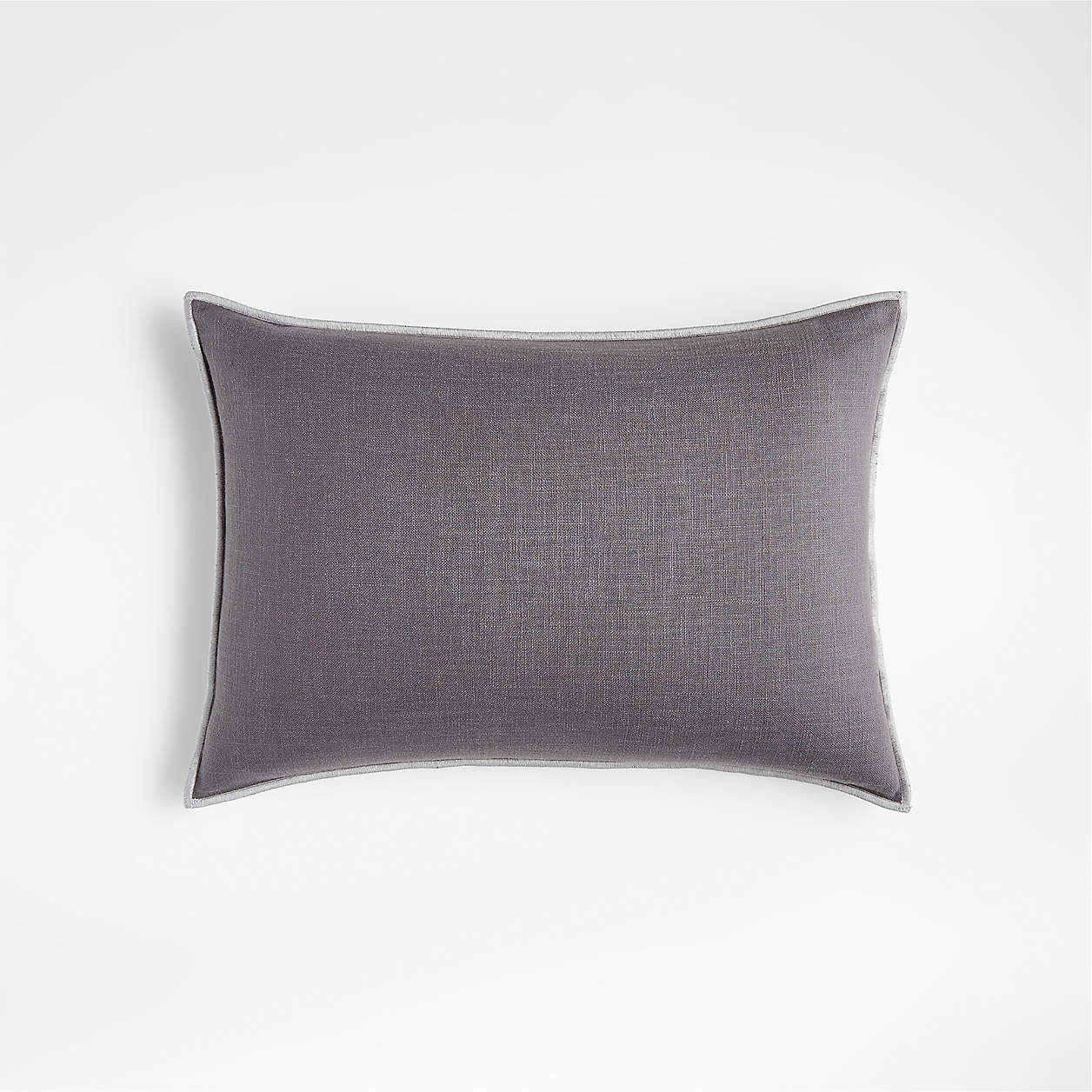 Grey 22"x15" Merrow Stitch Cotton Decorative Throw Pillow Cover