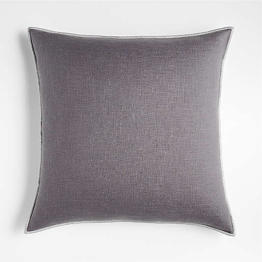 Grey 23"x23" Merrow Stitch Organic Cotton Throw Pillow Cover