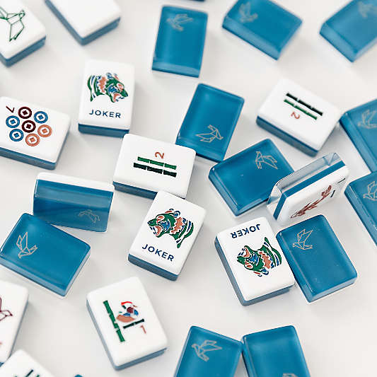 Bam Bird Boutique Origami Azure Mahjong Tiles