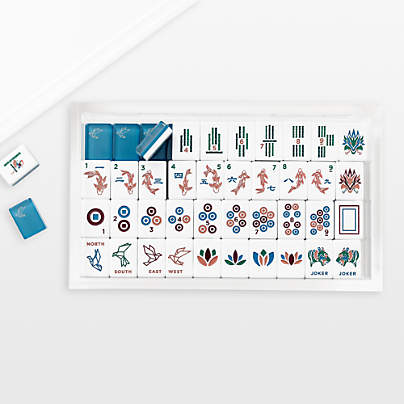 Bam Bird Boutique Origami Azure Mahjong Tiles