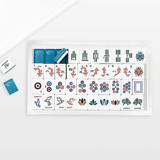 Bam Bird Boutique Origami Azure Mahjong Tiles