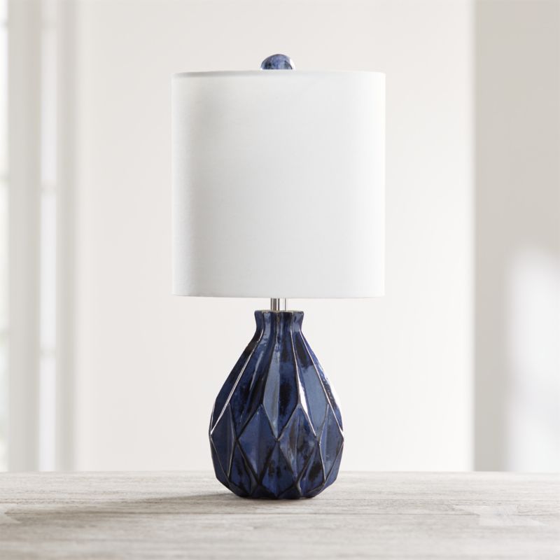 Origami Blue Ceramic Table Lamp, Light Blue Ceramic Table Lamp