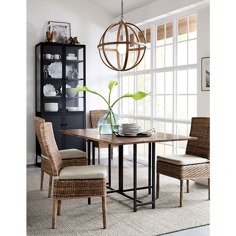 Crate and barrel casement deals black tall cabinet