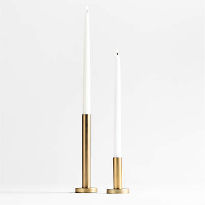 Orion Small Brass Finish Taper Candle Holder