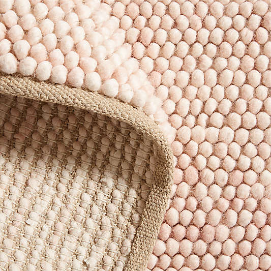 Orlian Elegant Pink Wool Kids Area Rug