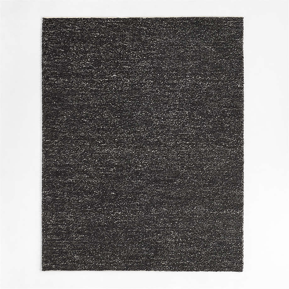 Orly Wool Blend Textured Black Area Rug 6'x9' + Reviews Crate
