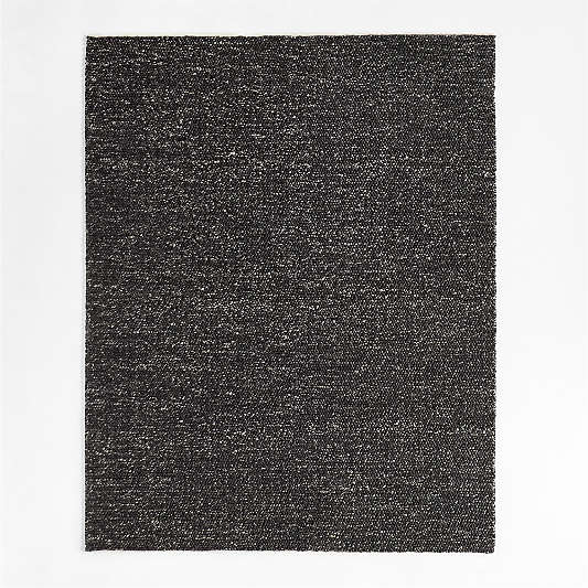 Orly Wool Blend Textured Black Area Rug 9'x12'