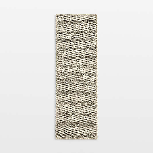 Orly Wool Blend Textured Cream and Grey Runner Rug 2'10"x9'