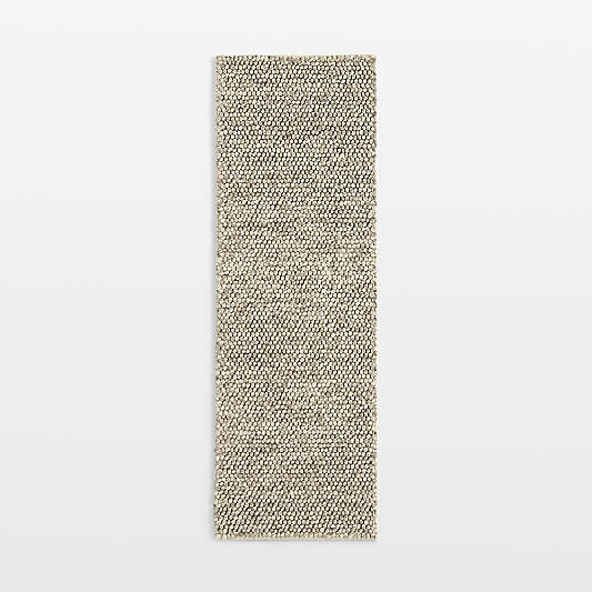 Orly Wool Blend Handwoven Cream and Grey Runner Rug 2'10"x9'