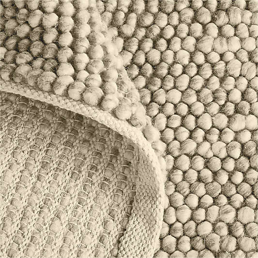 Orly Wool Blend Handwoven Cream and Grey Area Rug