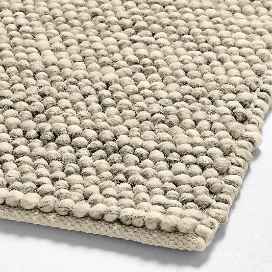 Orly Wool Blend Textured Cream and Grey Area Rug 9'x12'