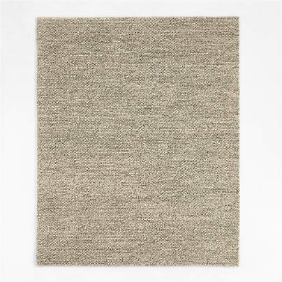 Orly Wool Blend Textured Cream and Grey Area Rug 6'x9'