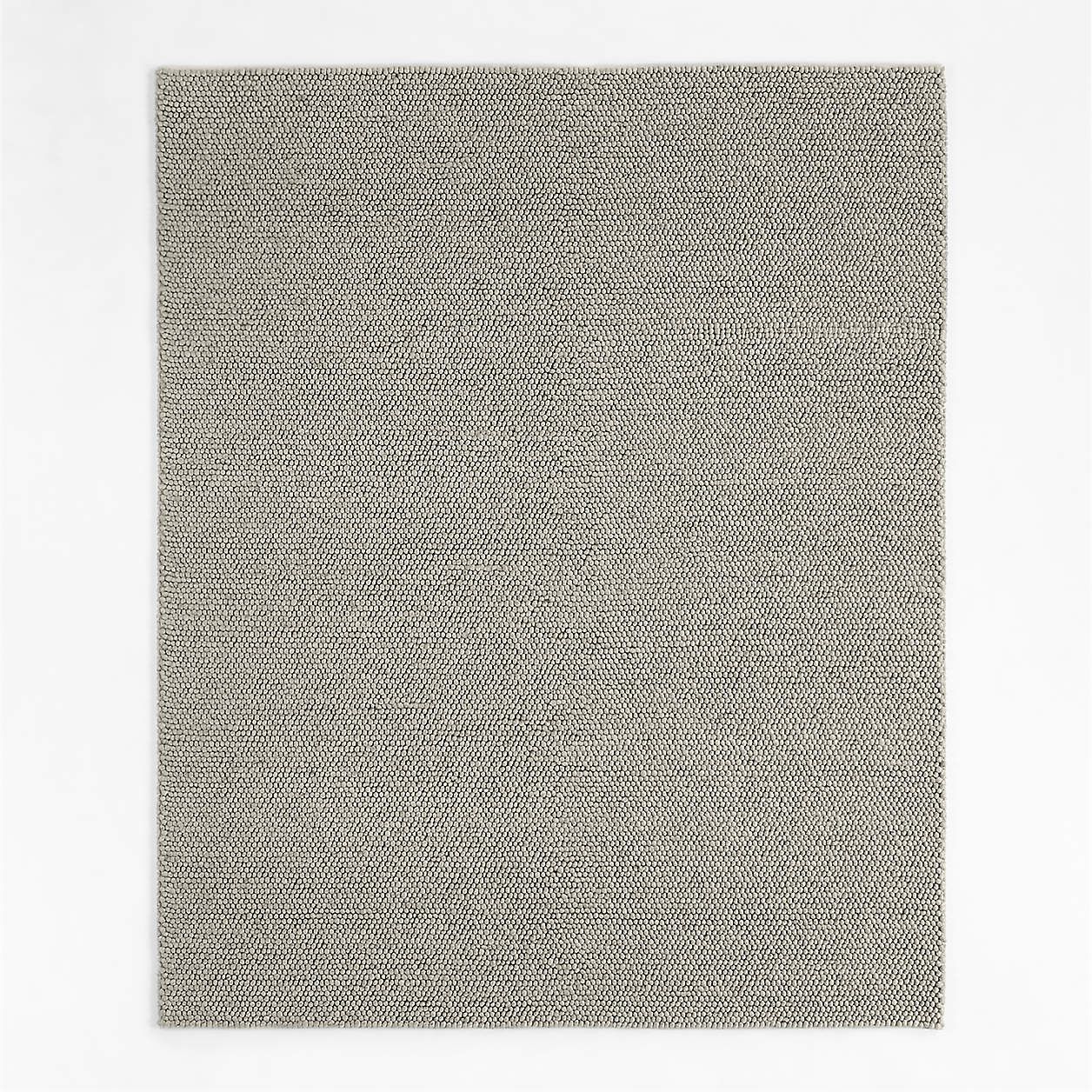 Orly Wool Blend Textured Grey Area Rug 6'x9' Crate & Barrel