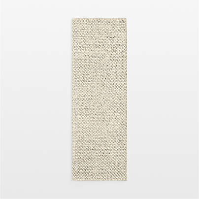 Orly Wool Blend Handwoven Ivory Runner Rug 2'10"x9'