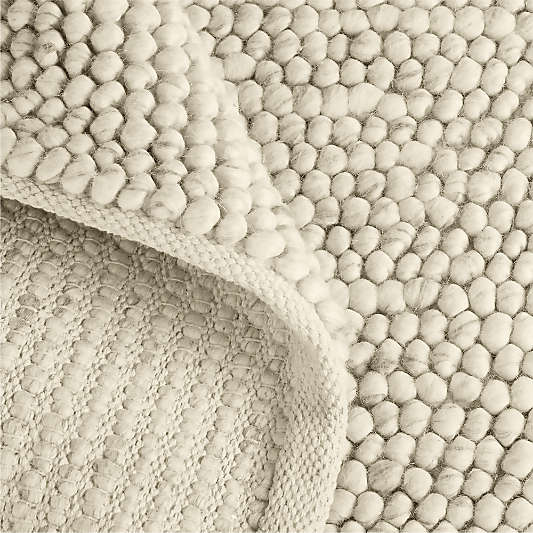 Orly Wool Blend Handwoven Ivory Rug Swatch 12"x18"