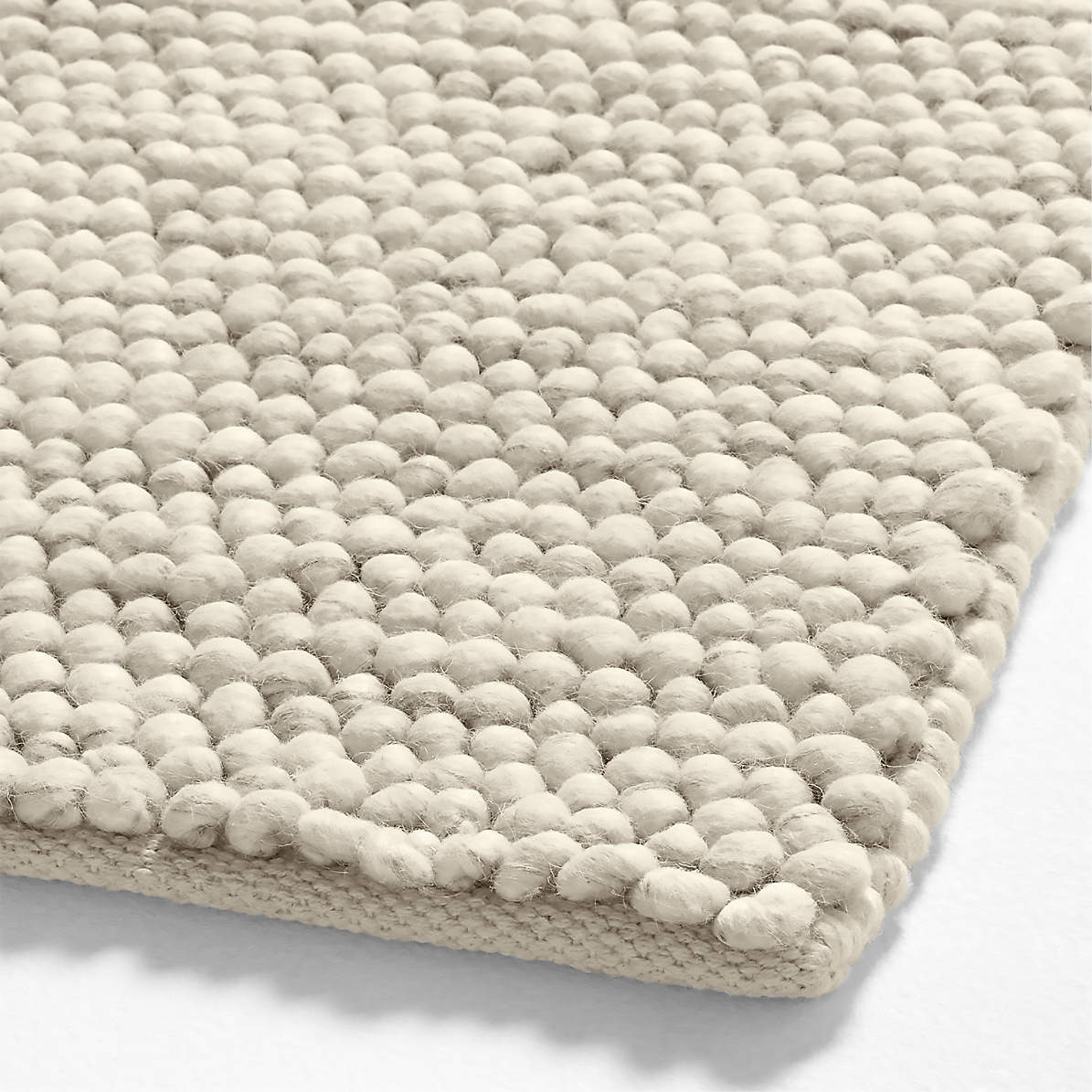 Lille Solid Bouclé Ivory Rug 12x18 Swatch