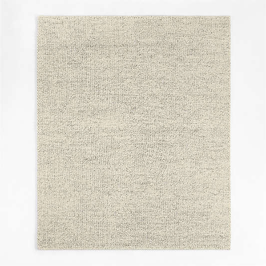 Orly Wool Blend Textured Ivory Area Rug 6'x9'