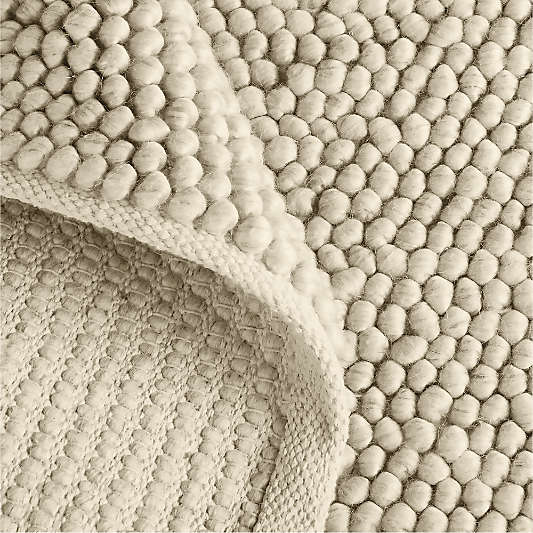 Orly Wool Blend Handwoven Light Tan Area Rug