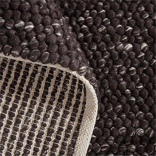 Orly Wool Blend Textured Espresso Brown Area Rug 9'x12'