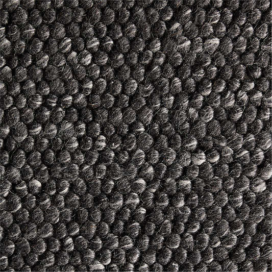 Orly Wool Blend Textured Black Area Rug