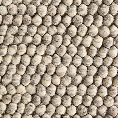Orly Wool Blend Textured Cream and Grey Area Rug 6'x9'
