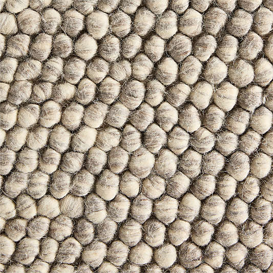 Orly Wool Blend Textured Cream and Grey Area Rug