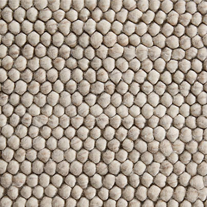 Orly Wool Blend Textured Ivory Area Rug 6'x9'