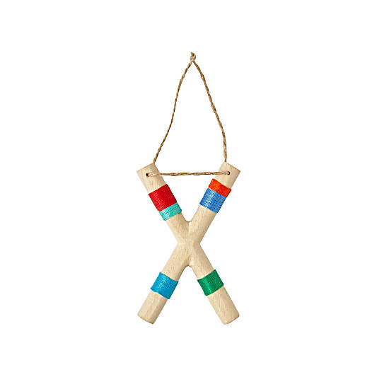 Wooden Letter X Ornament