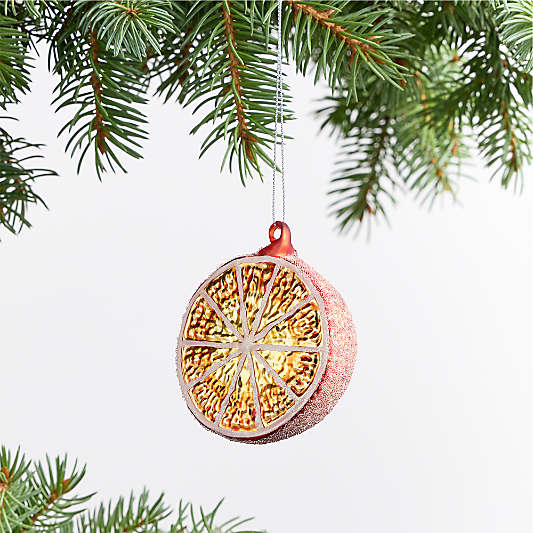 Sugared Orange Glass Christmas Tree Ornament