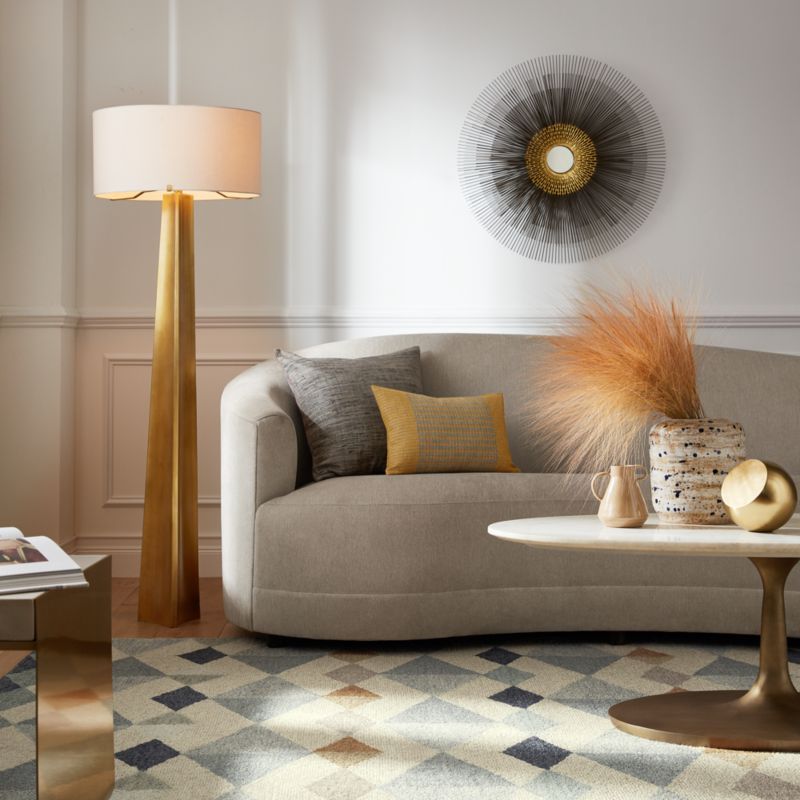 Isla Brass Triangle Floor Lamp + Reviews | Crate & Barrel