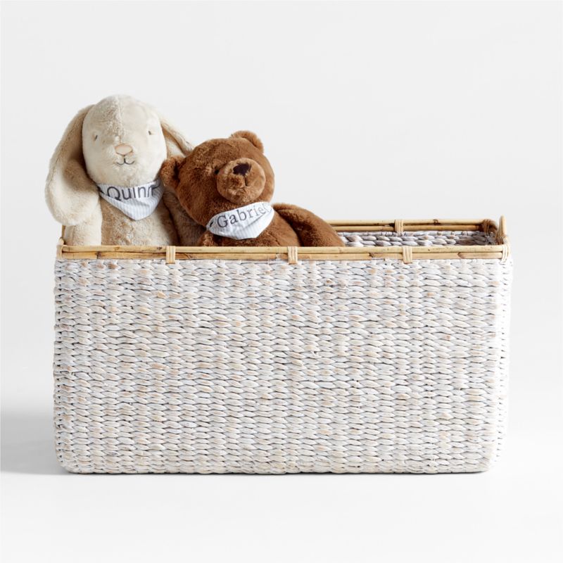 Osana White Wicker Large Toy Storage Bin with Rattan Handles - image 0 of 6