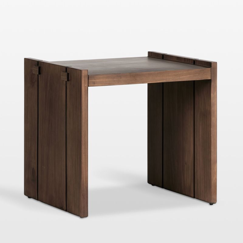 Oscar Brown Pine Wood Rectangular End Table - image 0 of 9