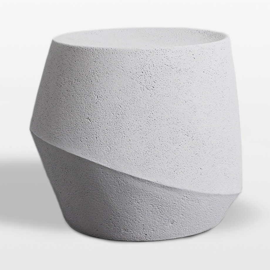 Oscar Light Grey Outdoor Side Table | Crate & Barrel