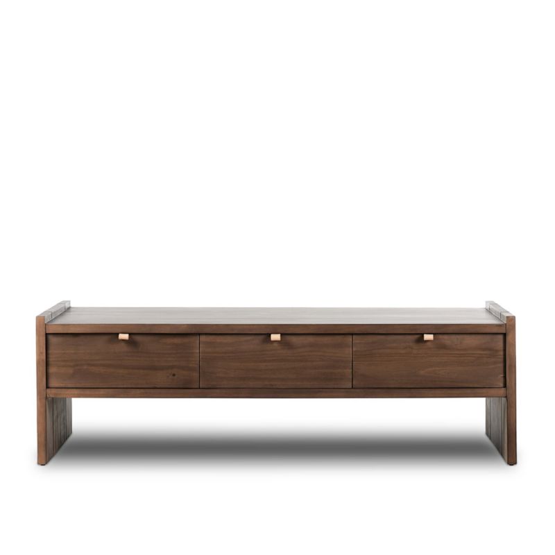 Oscar Brown Pine Wood 52" Rectangular Storage Coffee Table - image 0 of 11