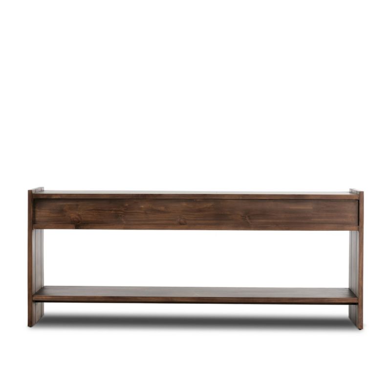 Oscar Brown Pine Wood 78" Rectangular Storage Console Table - image 5 of 12