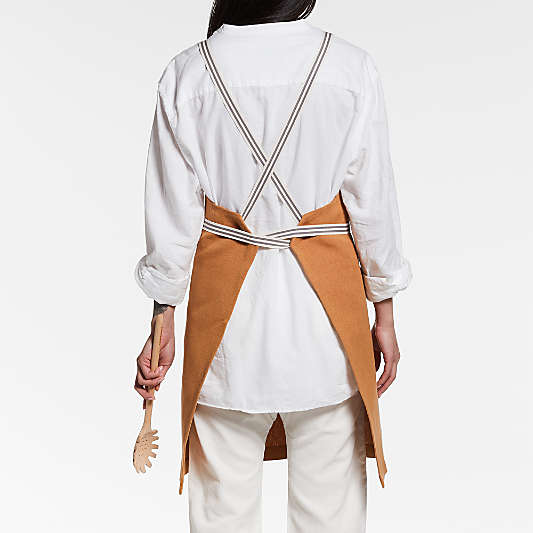 Oslo Cross-Back Brown Apron with Pocket