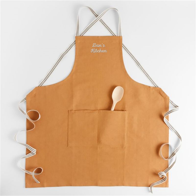 Oslo Cross-Back Brown Apron with Pocket - image 9 of 11