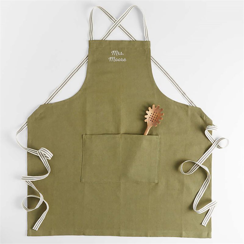 Oslo Cross-Back Green Apron with Pocket - image 9 of 11