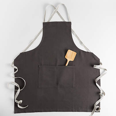 Oslo Cross-Back Grey Apron with Pocket