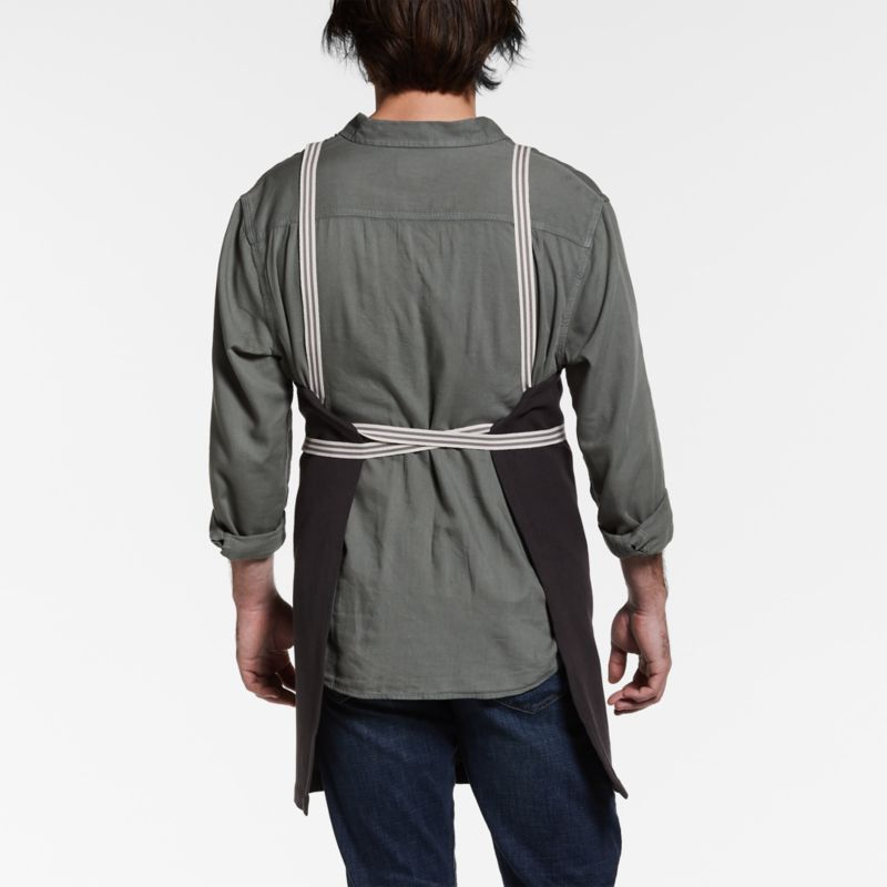 Oslo Cross-Back Grey Apron with Pocket - image 2 of 10