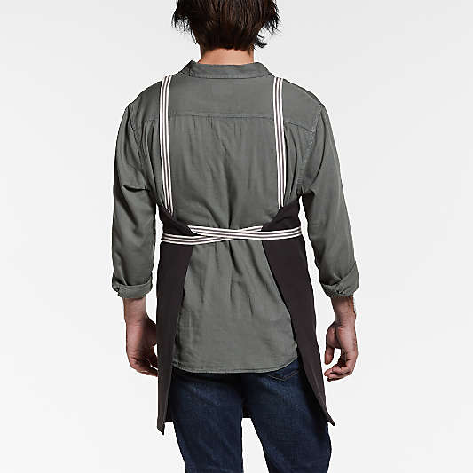 Oslo Cross-Back Grey Apron with Pocket