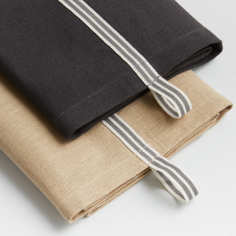 Oslo Natural & Grey Cotton Dish Towels, Set of 2 - image 5 of 6