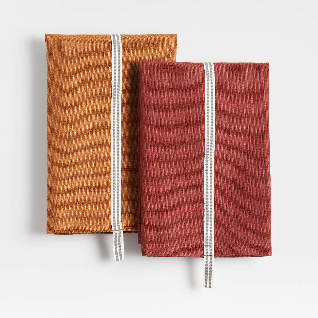 Oslo Red & Orange Cotton Dish Towels, Set of 2 + Reviews Crate & Barrel