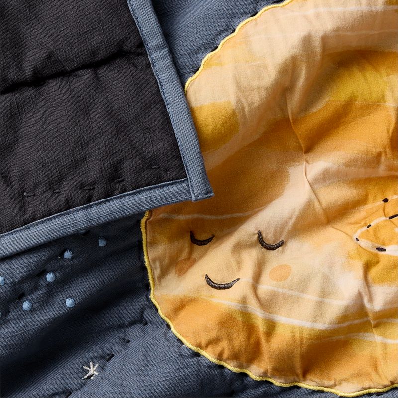 Outer Orbit Navy Organic Crib Baby Quilt - image 5 of 7
