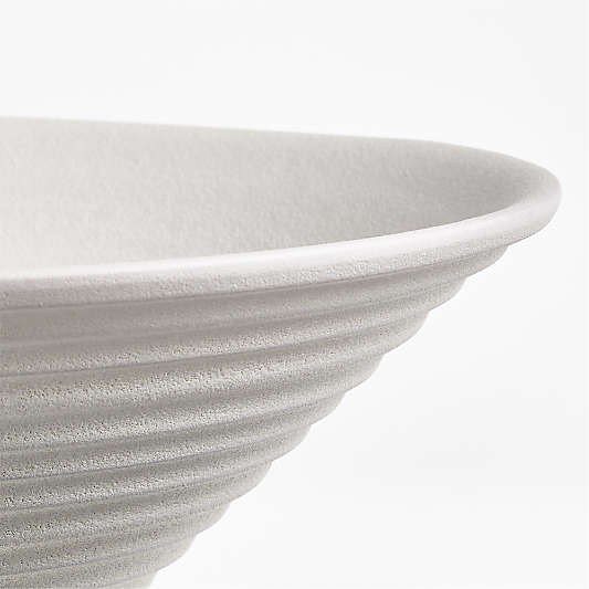 Otsu White Ceramic Textured Centerpiece Bowl 14"