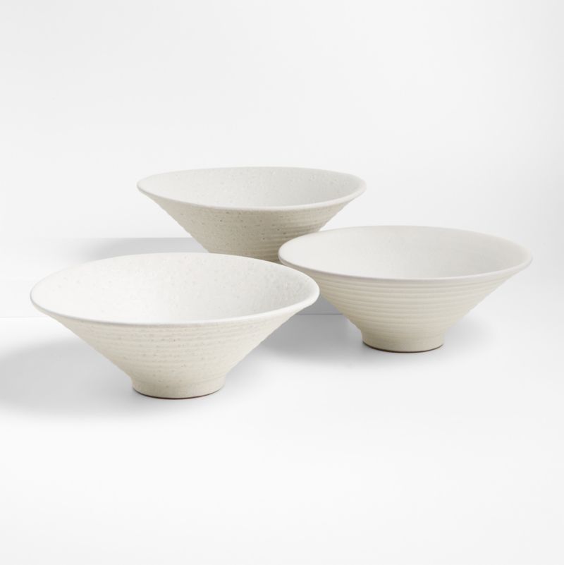 Otsu White Ceramic Textured Centerpiece Bowl 14" - image 6 of 8